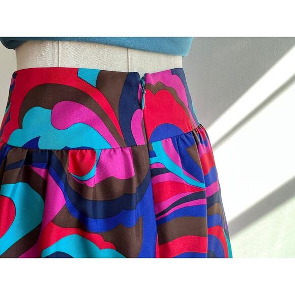 Y2K vintage silk mini skirt psychedelic 2000s - Picture 4 of 7
